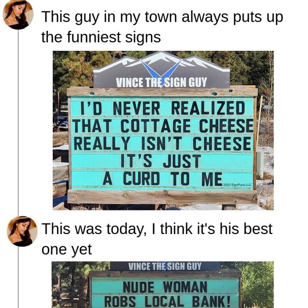 Local Joker Creates Punny Signs That Have The Whole Town Laughing